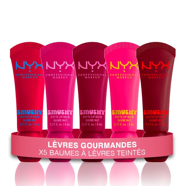 NYX Professional Makeup - Baume à Lèvres Teinté Mat Effet Floutant - Formule Enrichie en Poudre de Riz Mochi et Céramides Nourrissants - Teintes Parfumées - Smushy Lip Balm - Teinte : Sugar Smush