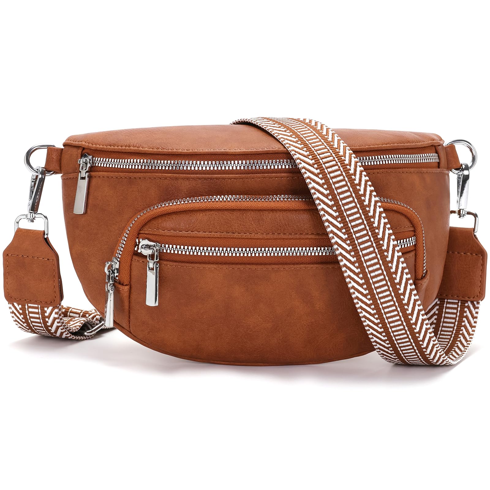 Sasrymnl sac banane femme Beige sac bandoulière femme cuir vegan sacoche banane bandouliere tendance Bandoulière amovible et réglable