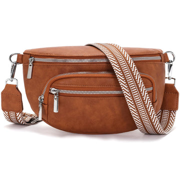 Sasrymnl sac banane femme Beige sac bandoulière femme cuir vegan sacoche banane bandouliere tendance Bandoulière amovible et réglable