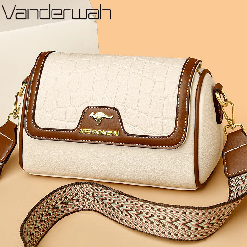 Stone Pu Leather Shoulder Hand Bag